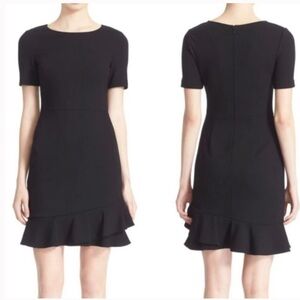Diane Von Furstenberg DVF Serafina black crepe ruffle hem dress
